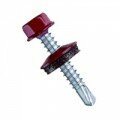 Саморез кровельный с буром 5.5x19 RAL 3011 (ярко-красный)